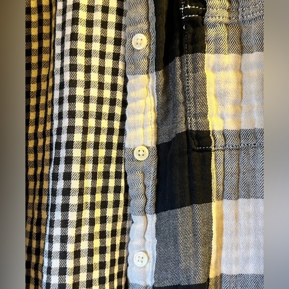 𝅺😎 Joe Fresh Black and White Plaid Long Sleeved Shirt Sz L - Picture 5 of 10